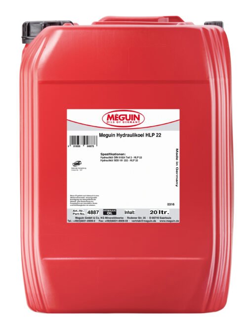 Meguin Hydraulikoel HLP 22 – mineralinė hidraulinė alyva