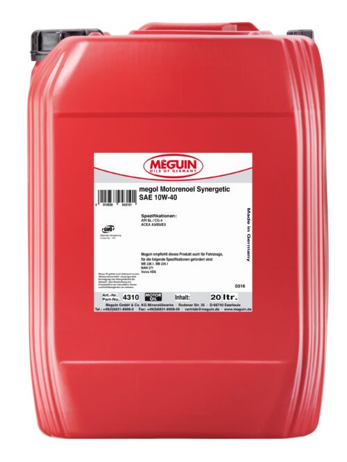 Meguin megol Motorenoel Synergetic SAE 10W-40 – universalus variklinė alyva
