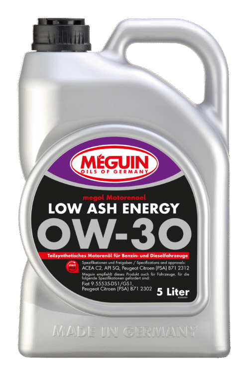 Meguin megol Motorenoel Low Ash Energy SAE 0W-30 – variklinė alyva su Low-SAPS technologija