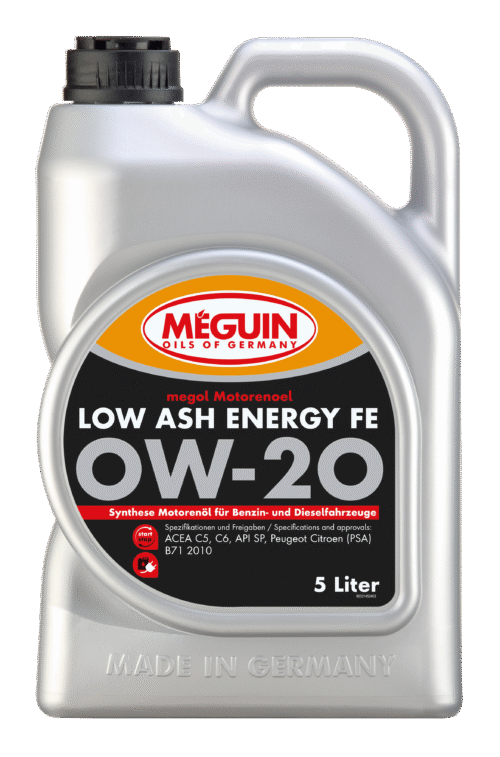 Meguin megol Motorenoel Low Ash Energy FE SAE 0W-20 – variklinė alyva su mažo peleningumo technologija