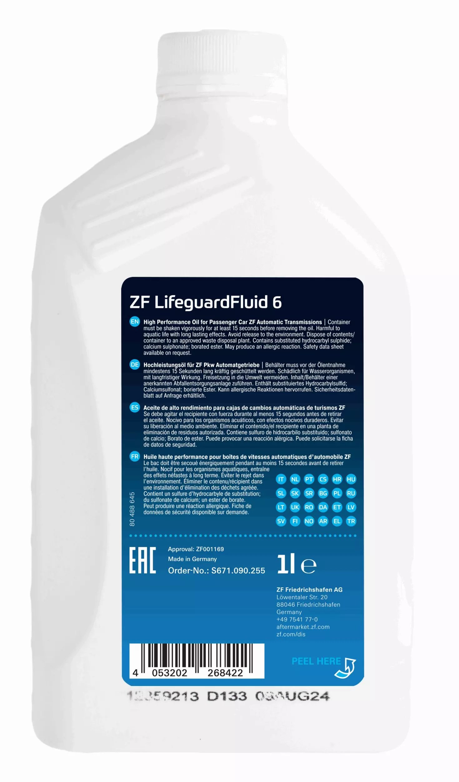 ZF ATF LifeguardFluid 6 transmisinė alyva 1L