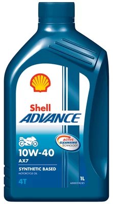 SHELL Advance AX-7 10W-40 4T motociklų variklio alyva 1L