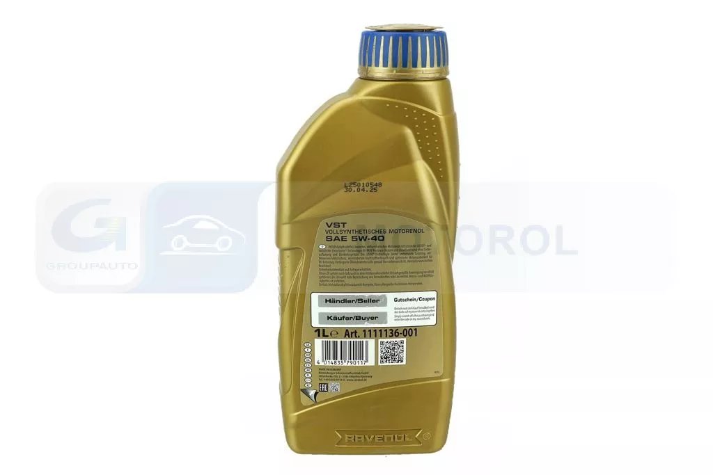 RAVENOL Turbo VST USVO 5W-40 variklio alyva 1L