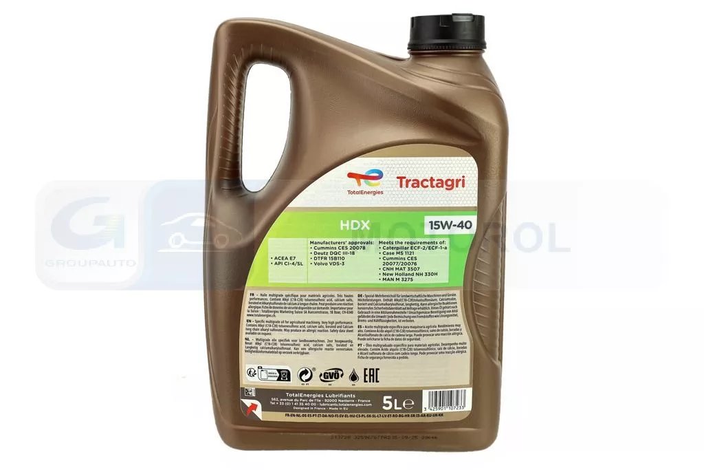TOTAL Tractagri HDX 15W-40 variklinė alyva 5L