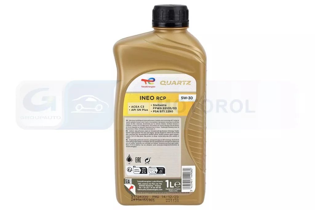 TOTAL Quartz Ineo RCP 5W-30 variklio alyva 1L